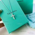 AAA Fake Tiffany Diamond Cross Necklace Price - 925 Silver